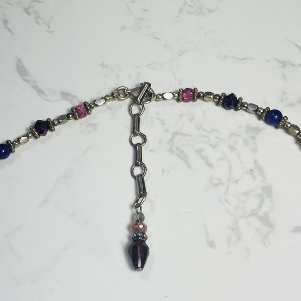 River Mist Gemstone Colorful And Silver Necklace View 5